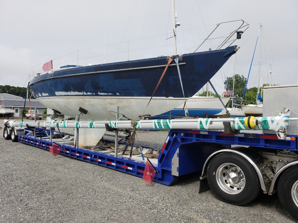 Kesteloo 42 sailboat in transit with Safe Harbor Haulers